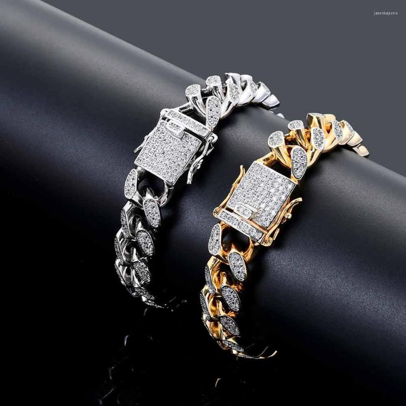 Link Bracelets 14mm Hip Hop MIAMI CUBAN Chain Bling Micro Cubic Zirconia Bangle Hipster Men Women Curb Butterfly Lock Clasp
Link Bracelets 14mm Hip Hop MIAMI CUBAN Chain Bling Micro Cubic Zirconia Bangle Hipster Men Women Curb Butterfly Lock Clasp