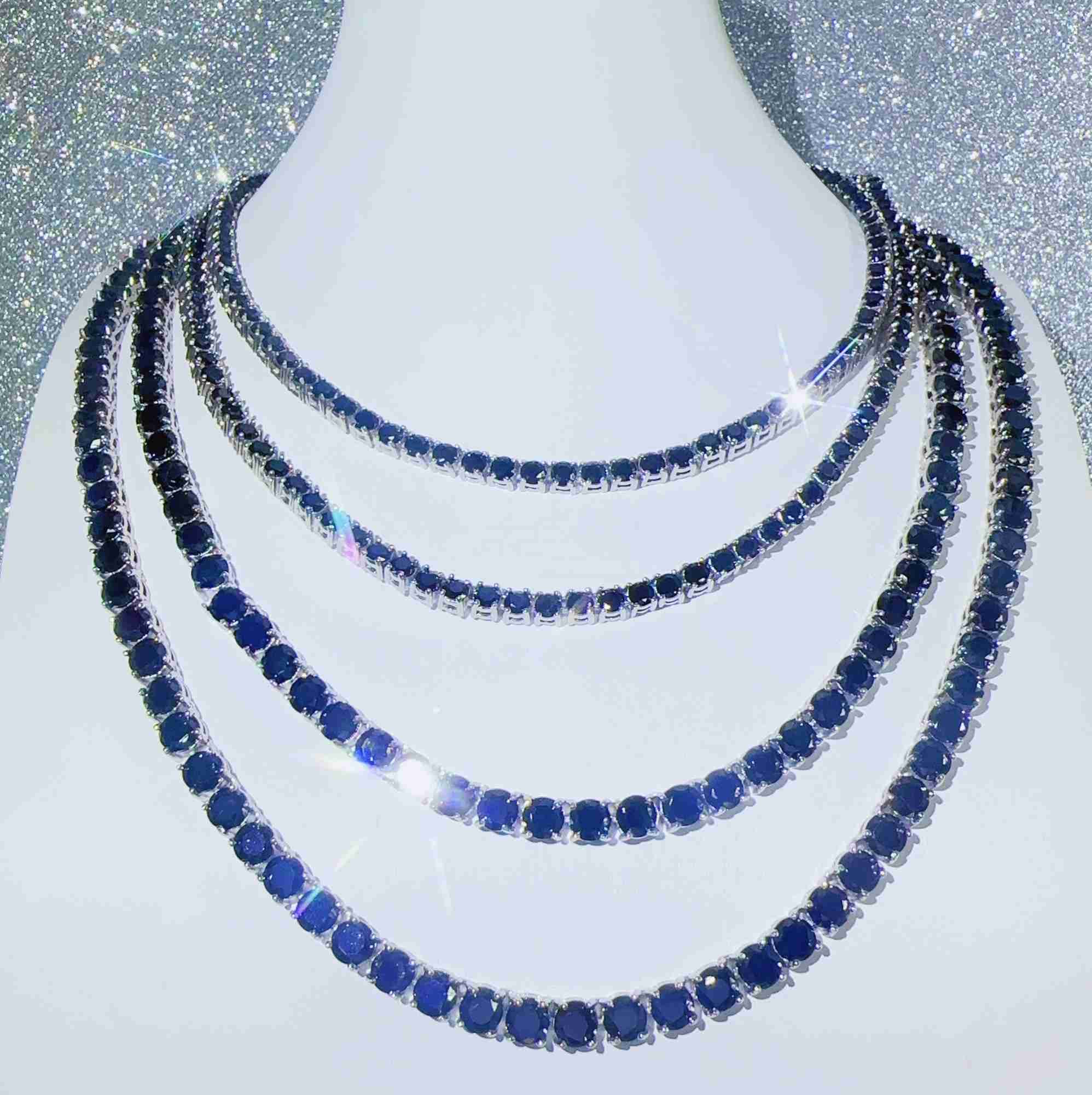 Custom Moissanite Jewellery Hip Hop Black Necklace Vvs Diamond Chain Fashion Tennis Chain