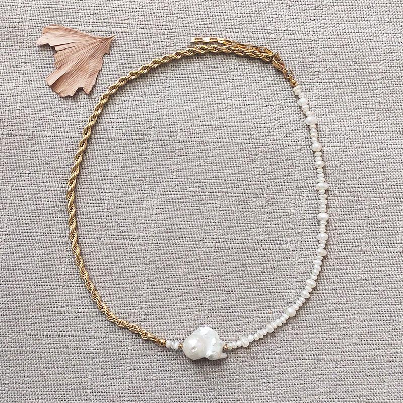 Pendant Necklaces Handmade Baroque Freshwater Pearl Necklace Stainless Steel Chain Real Stitching For Women Exquisite Fashion Choker
Pendant Necklaces Handmade Baroque Freshwater Pearl Necklace Stainless Steel Chain Real Stitching For Women Exquisite Fashion Choker