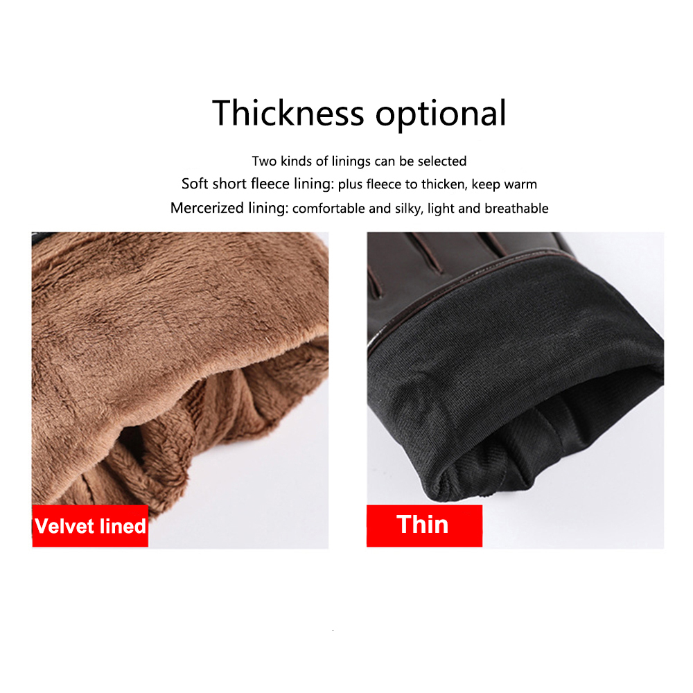 Five Fingers Gloves High Quality Autumn Winter 100% Geniune Sheepskin Leather Gloves Men Driving Mittens Warm Touch Screen Male Windproof S2197 230317