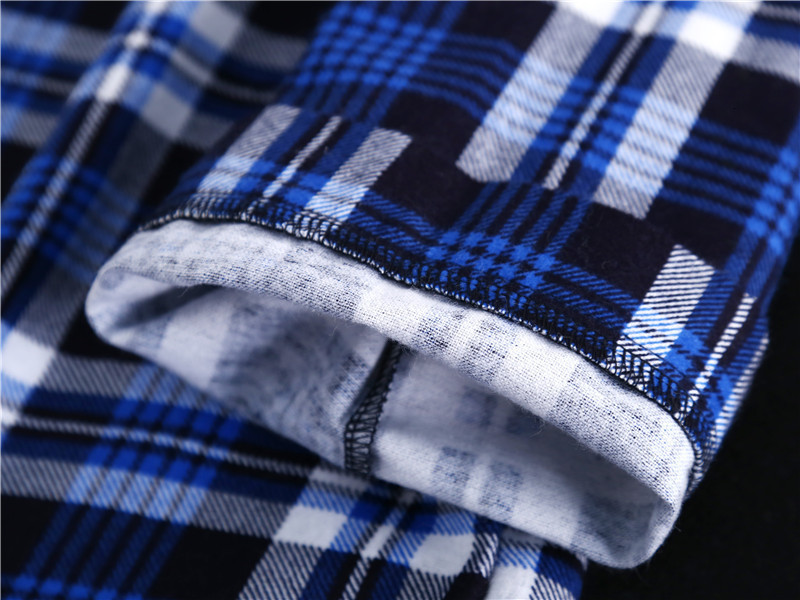 Men's Sleepwear Autumn and winter men's pajamas long-sleeved trousers two-piece cotton brushed lapel button thickened home service set mens 