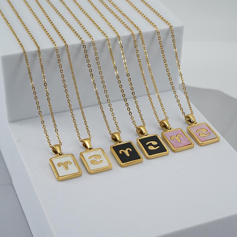 Pendant Necklaces Square Natural Shell Zodiac For Women Stainless Steel Gold Chain Charm Necklace 12 Constellation Jewelry GiftPendant
Pendant Necklaces Square Natural Shell Zodiac For Women Stainless Steel Gold Chain Charm Necklace 12 Constellation Jewelry GiftPendant