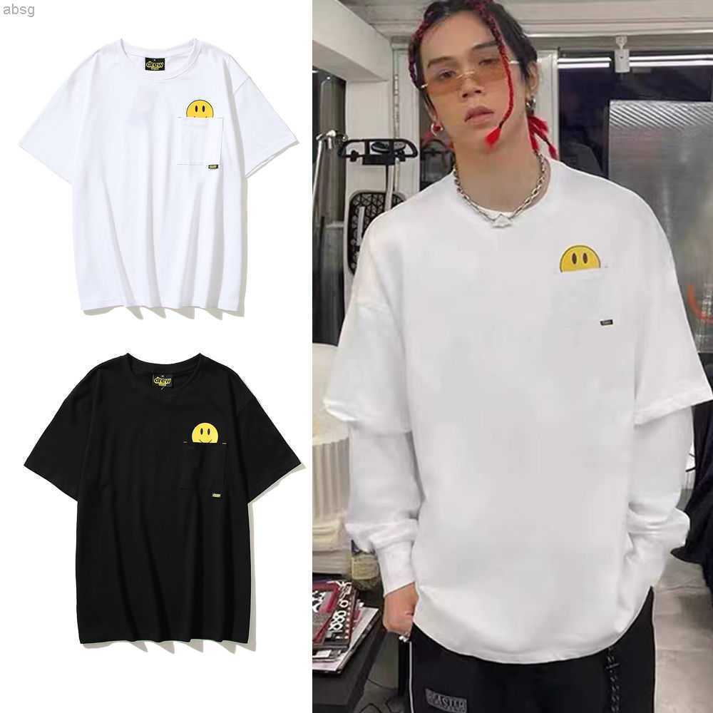 Brand Tshirts Men's T-shirts Drew Summer Pocket Smile Face High Street Short Sleeve Boys' Ins Solid Color Couple Versatile Round Neck, White
Brand Tshirts Men's T-shirts Drew Summer Pocket Smile Face High Street Short Sleeve Boys' Ins Solid Color Couple Versatile Round Neck, White