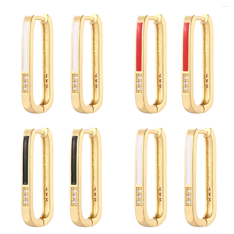 Hoop Earrings Trendy Rectangle For Women Gold Color Copper Pave CZ Piercing Female Designer Korean Fashion
Hoop Earrings Trendy Rectangle For Women Gold Color Copper Pave CZ Piercing Female Designer Korean Fashion