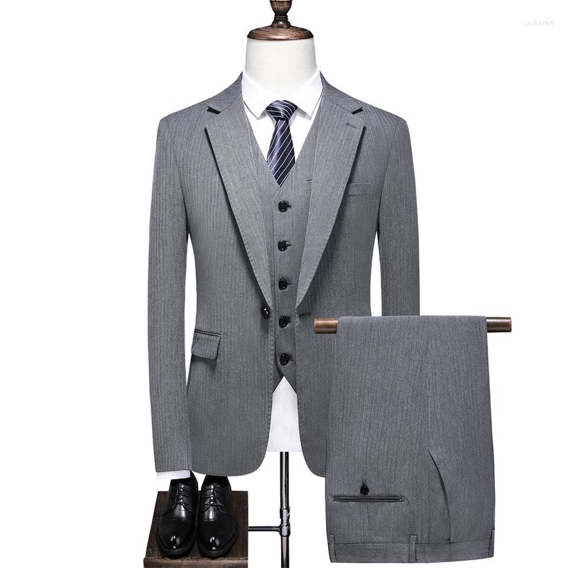 Men's Suits Brand Handsome Suit Solid Color Three Sets Of (jacket Vest Trousers) Fashion Business Leisure Marriage Men Slim, Gray
Men's Suits Brand Handsome Suit Solid Color Three Sets Of (jacket Vest Trousers) Fashion Business Leisure Marriage Men Slim, Gray