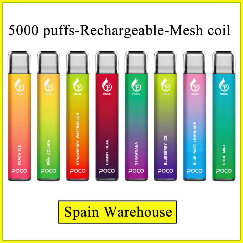 Poco Huge 5000 puffs Electronic Cigarette Disposable vape with 950mah battery and mesh coil 15ml cartridge pod local warehouse
Poco Huge 5000 puffs Electronic Cigarette Disposable vape with 950mah battery and mesh coil 15ml cartridge pod local warehouse