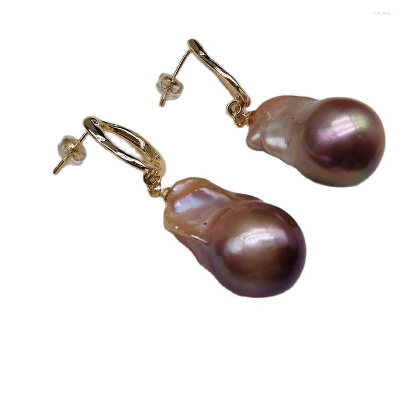Dangle Earrings YKNRBPH Women's S925 13-16mm Purple Baroque Earring Elegant Classic Fine Wedding Jewerlry
Dangle Earrings YKNRBPH Women's S925 13-16mm Purple Baroque Earring Elegant Classic Fine Wedding Jewerlry
