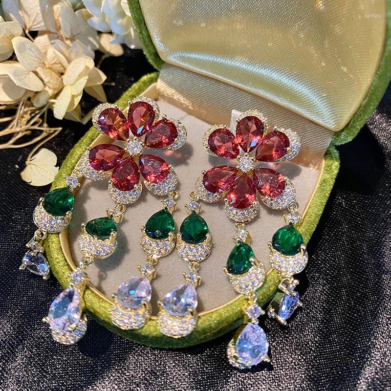 Dangle Earrings Luxury Zircon Flower Tassel Hanging Earring For Women Trend Gorgeous SparklingCrystal Party Dress Engagement Jewelry Gift
Dangle Earrings Luxury Zircon Flower Tassel Hanging Earring For Women Trend Gorgeous SparklingCrystal Party Dress Engagement Jewelry Gift