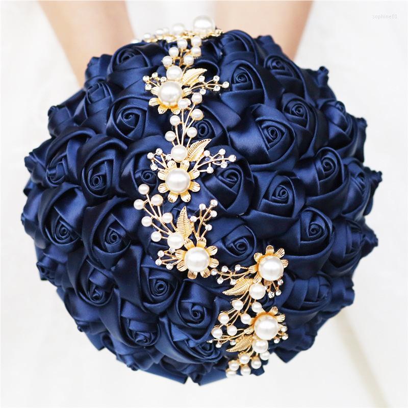 Wedding Flowers -Selling Bride And Bridesmaid Holding Bouquet Navy Blue Satin Rose Rhinestone Brooch Handmade Supplies ZQ002
Wedding Flowers -Selling Bride And Bridesmaid Holding Bouquet Navy Blue Satin Rose Rhinestone Brooch Handmade Supplies ZQ002