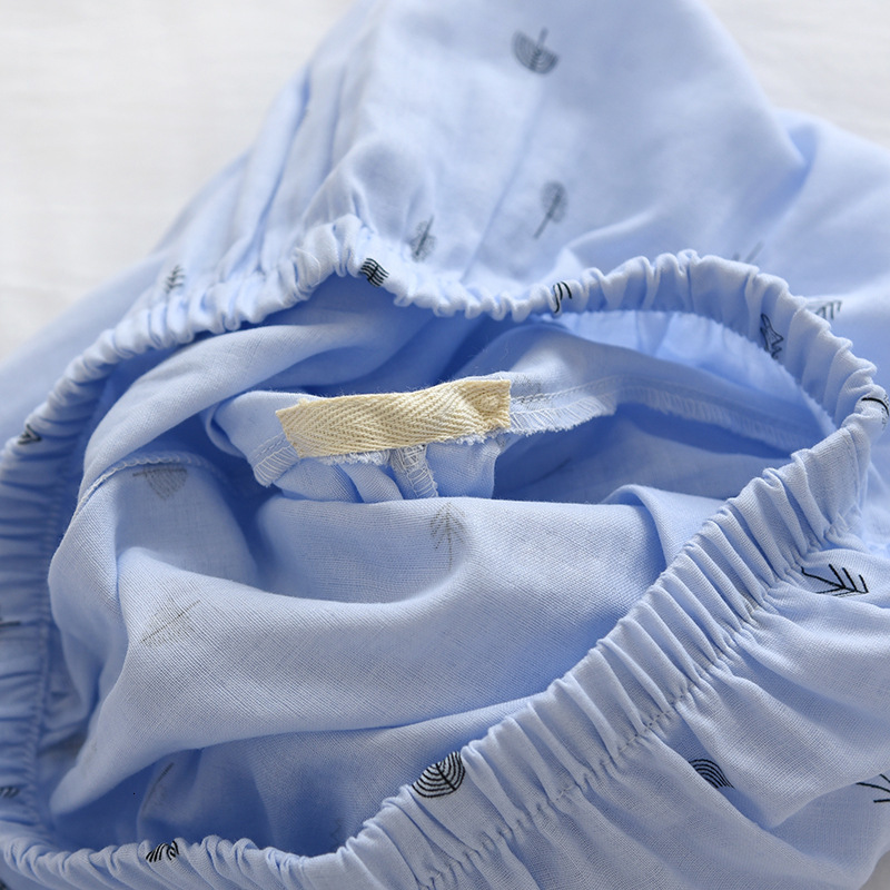 Men's Sleepwear Men's Pajamas Two-piece Spring And Summer 100% Cotton Gauze Short-sleeved Trousers Thin Casual Home Wear Cover Men Pajamas 2