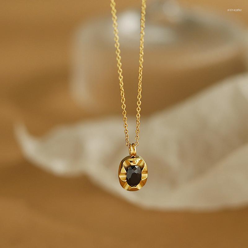 Chains Vintage Oval Zircon 18K Pendant Necklace For Women Stainless Steel Clavicle Chain Necklaces Female Jewelry Gifts Choker
Chains Vintage Oval Zircon 18K Pendant Necklace For Women Stainless Steel Clavicle Chain Necklaces Female Jewelry Gifts Choker