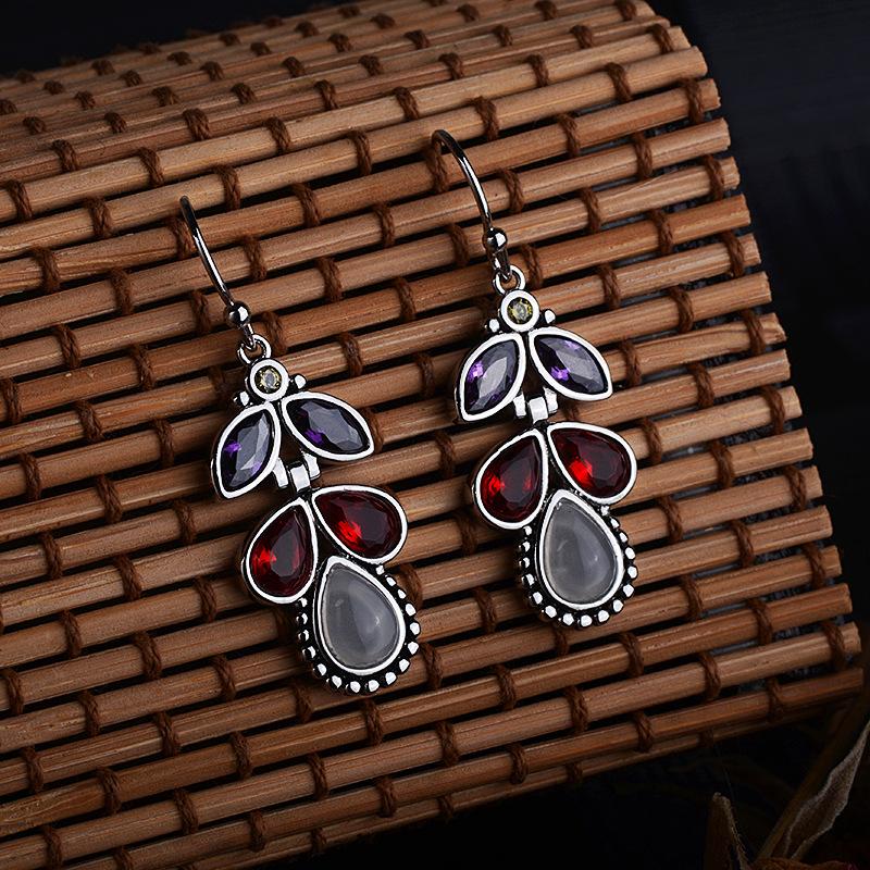 Dangle Earrings & Chandelier Boho Vintage Women Small Stone Leaf Flower Shape CZ Earring Ethnic Jewelry Antique Silver Color DBE046Dangle Ch
Dangle Earrings & Chandelier Boho Vintage Women Small Stone Leaf Flower Shape CZ Earring Ethnic Jewelry Antique Silver Color DBE046Dangle Ch