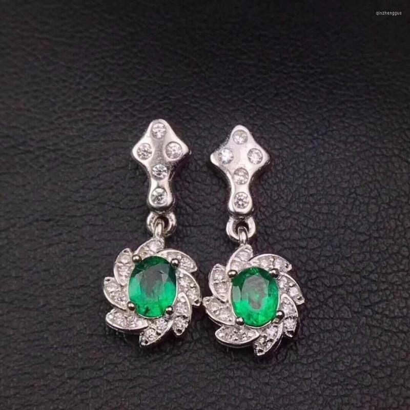 Stud Earrings Natural Emerald Earring In 925 Sterling Silver Gemstone Jewelry For Women With Gift Box
Stud Earrings Natural Emerald Earring In 925 Sterling Silver Gemstone Jewelry For Women With Gift Box