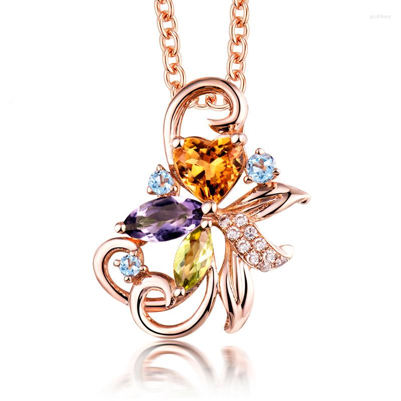 Chains Luxury High-end Fashion Rose Gold Plated Imitation Natural Crystal Color Gem Pendant
Chains Luxury High-end Fashion Rose Gold Plated Imitation Natural Crystal Color Gem Pendant