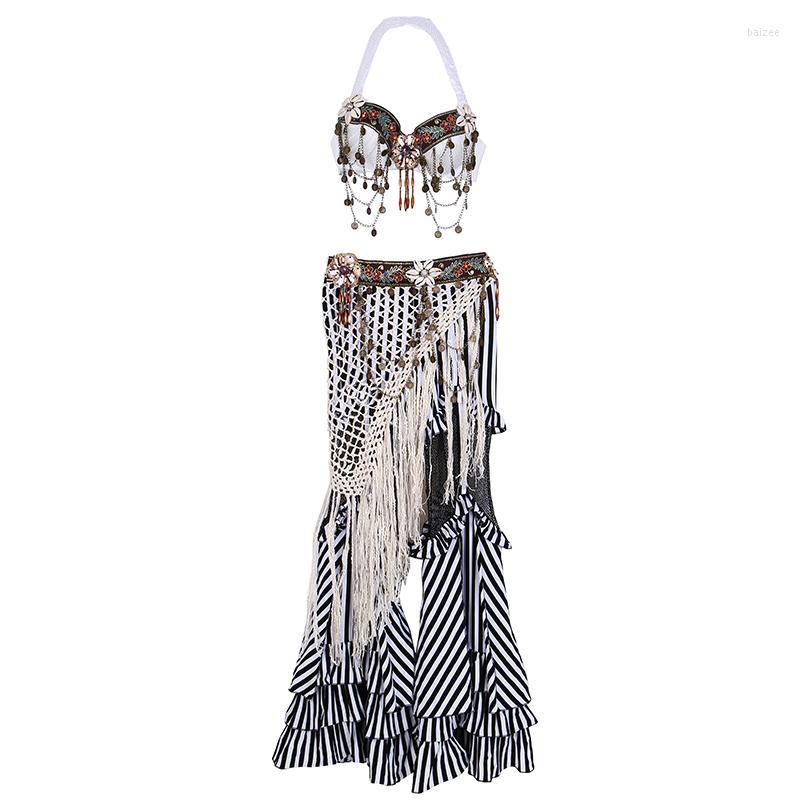 Stage Wear 2023 Tribal Belly Dance Clothes 3pcs Outfit Sexy Embroid Tops Hip Belt And Pants Women Costume, Picture shown
Stage Wear 2023 Tribal Belly Dance Clothes 3pcs Outfit Sexy Embroid Tops Hip Belt And Pants Women Costume, Picture shown