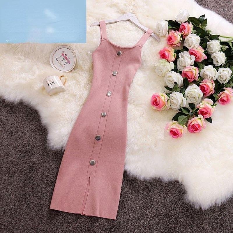 Casual Dresses Spring Summer Knitted Midi Dress Button Stretch Solid Square Collar Bodycon Vestidos Slim Party Sexy Suspender Sleeveless, Gray
Casual Dresses Spring Summer Knitted Midi Dress Button Stretch Solid Square Collar Bodycon Vestidos Slim Party Sexy Suspender Sleeveless, Gray