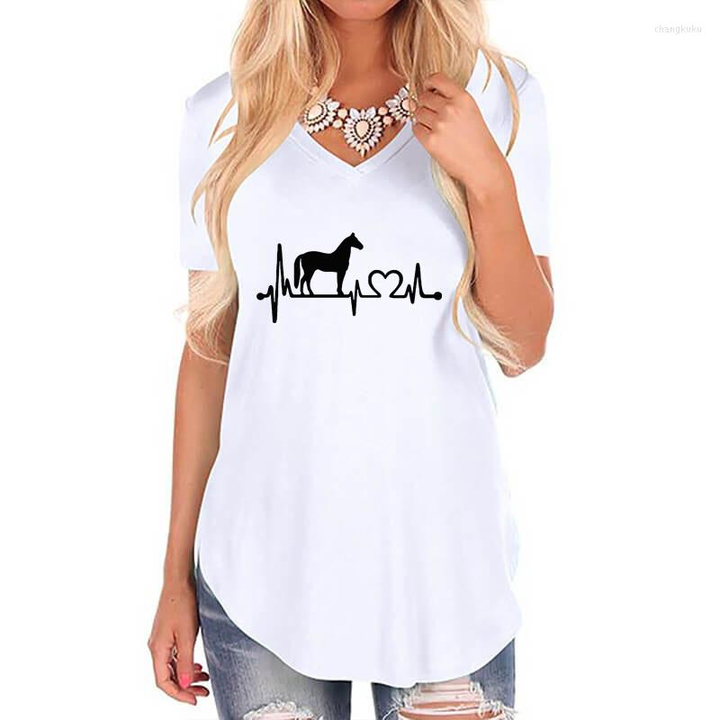 Women' T Shirts Horse Heartbeat Heart Print Women Loose T-Shirt V Neck Vintage Shirt For Female Femme Summer Animal Lover Gift Casual Top, White
Women' T Shirts Horse Heartbeat Heart Print Women Loose T-Shirt V Neck Vintage Shirt For Female Femme Summer Animal Lover Gift Casual Top, White
