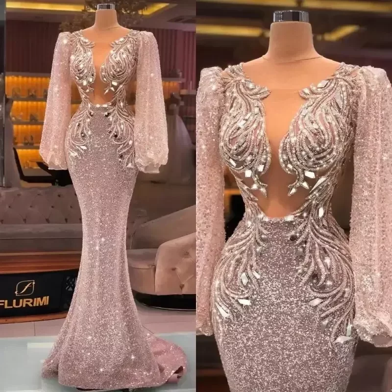 Sparkly Arabic Sexy Pink Sequined Prom Dresses Beaded Crystal Long Sleeve Mermaid Evening Dress Custom Made Party Gowns Dresses BC14047, Gold
Sparkly Arabic Sexy Pink Sequined Prom Dresses Beaded Crystal Long Sleeve Mermaid Evening Dress Custom Made Party Gowns Dresses BC14047, Gold