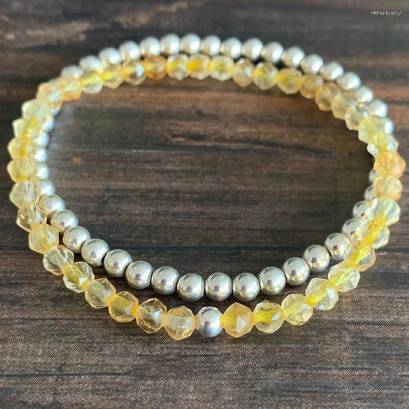 Link Bracelets MG1434 Faceted Citrine Mini Mala Gemstone Bracelet 4mm Crystals Heart Chakra Balance Hematite Energy Jewelry Set
Link Bracelets MG1434 Faceted Citrine Mini Mala Gemstone Bracelet 4mm Crystals Heart Chakra Balance Hematite Energy Jewelry Set