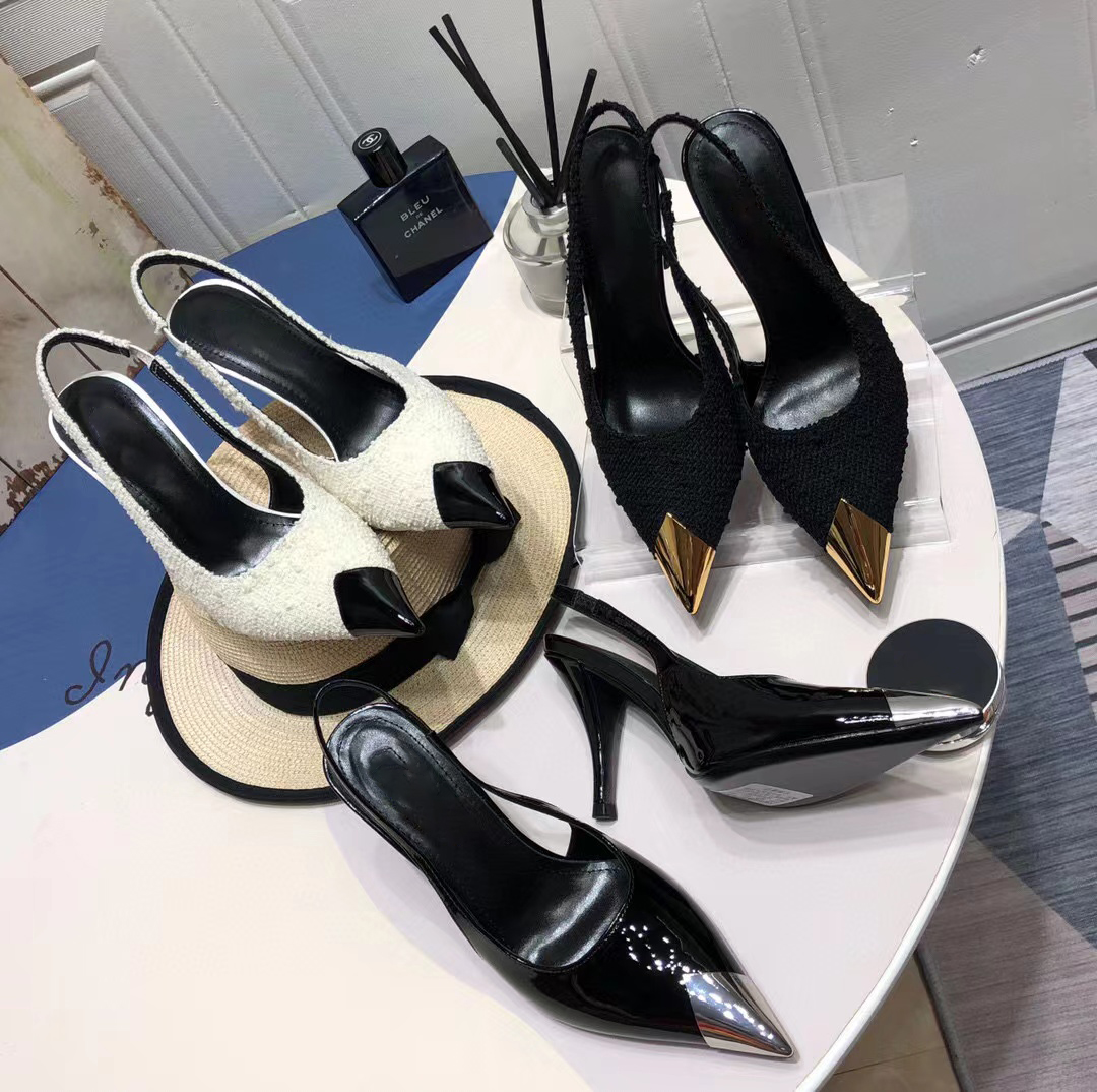 Vesper Slingback Sandals Luxuy Women dress shoes brand high heels Designer Fashion back boucle tweed black white red pointy toe 35-41, Color1
Vesper Slingback Sandals Luxuy Women dress shoes brand high heels Designer Fashion back boucle tweed black white red pointy toe 35-41, Color1