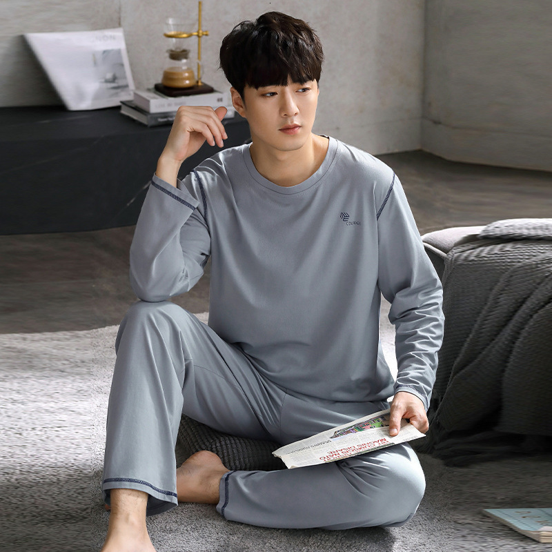 Men's Sleepwear Pajama Sets for Men Long Sleeve Trousers Pajamas Spring Autumn Men's Home Clothes Suit Cotton Comfort Sleepwear Lounge Wear 