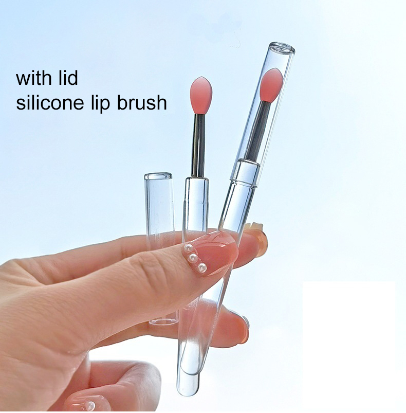 500pcs Women Beauty Makeup Tools Soft Silicone Lip Brush With Cover Multifunction Applicator Cosmetic Brush Make Up Brushes For Eye Shadow Lipstick Pi