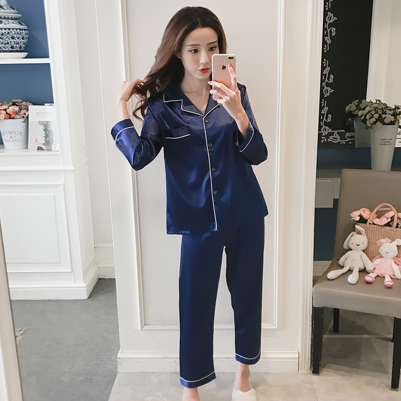 Womens Sleepwear Silk Pajamas Plus Size Solid Cute for Summer Nightwear Pajama Two Piece Set Satin Pyjamas Loungewear 230317