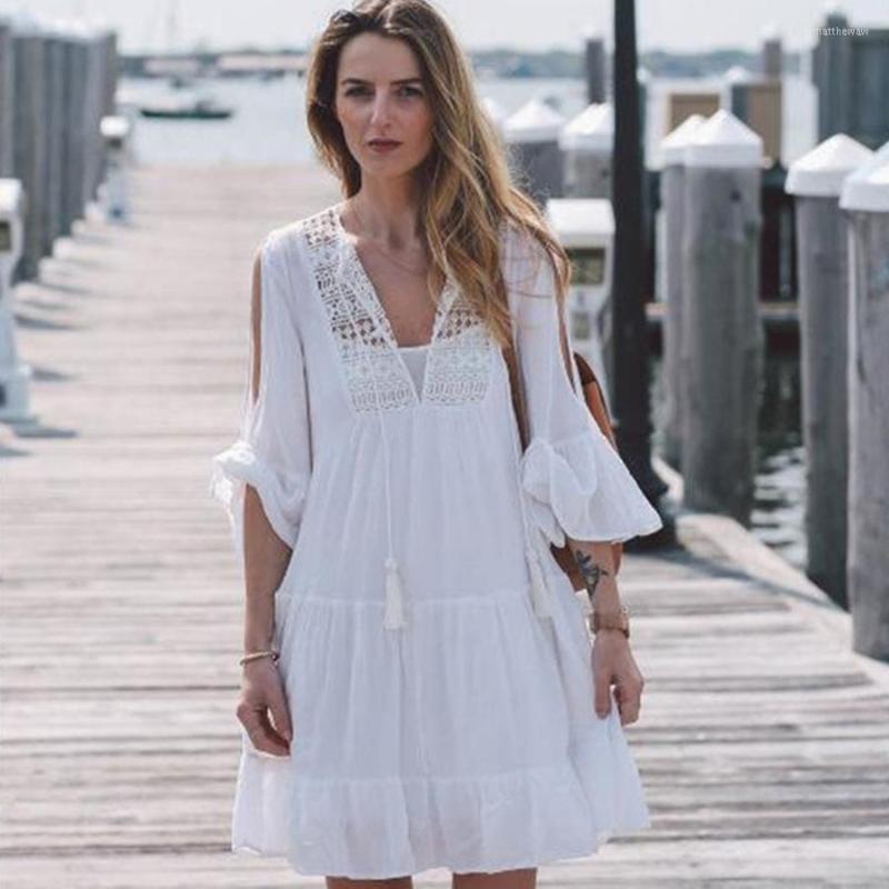 Women's Swimwear Summer Women Swimsuits Cover Up Loose Beach Dress Bikini Sexy, White
Women's Swimwear Summer Women Swimsuits Cover Up Loose Beach Dress Bikini Sexy, White