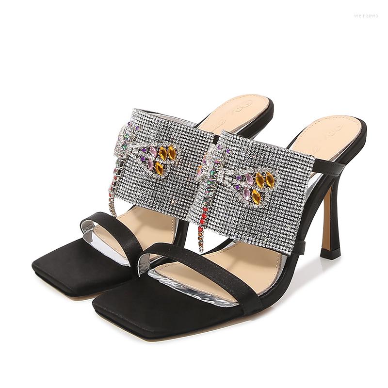 Slippers Rainstone Outerdoor Fashion Women Square Toe Black Pink Female Concise Sexy Shoes 2023 Luxury High Heels Zapatos, 7cm heel
Slippers Rainstone Outerdoor Fashion Women Square Toe Black Pink Female Concise Sexy Shoes 2023 Luxury High Heels Zapatos, 7cm heel