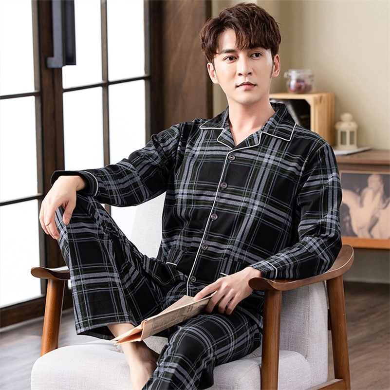Men's Sleepwear Spring autumn 100%Cotton Pajamas Sets For Men Plaid Sleepwear Suit Casual Home Clothes Pijamas Hombre Loungewear Plus Size 4XL 230317, 12
Men's Sleepwear Spring autumn 100%Cotton Pajamas Sets For Men Plaid Sleepwear Suit Casual Home Clothes Pijamas Hombre Loungewear Plus Size 4XL 230317, 12