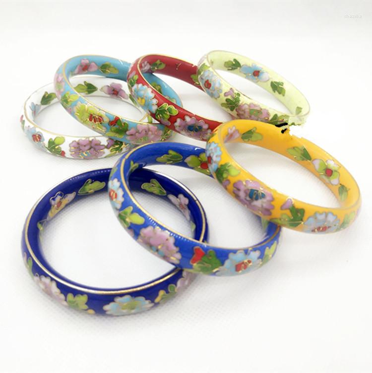 Bangle Beijing Cloisonne Bracelet Gift Fugui Flowers Enamel Fashion