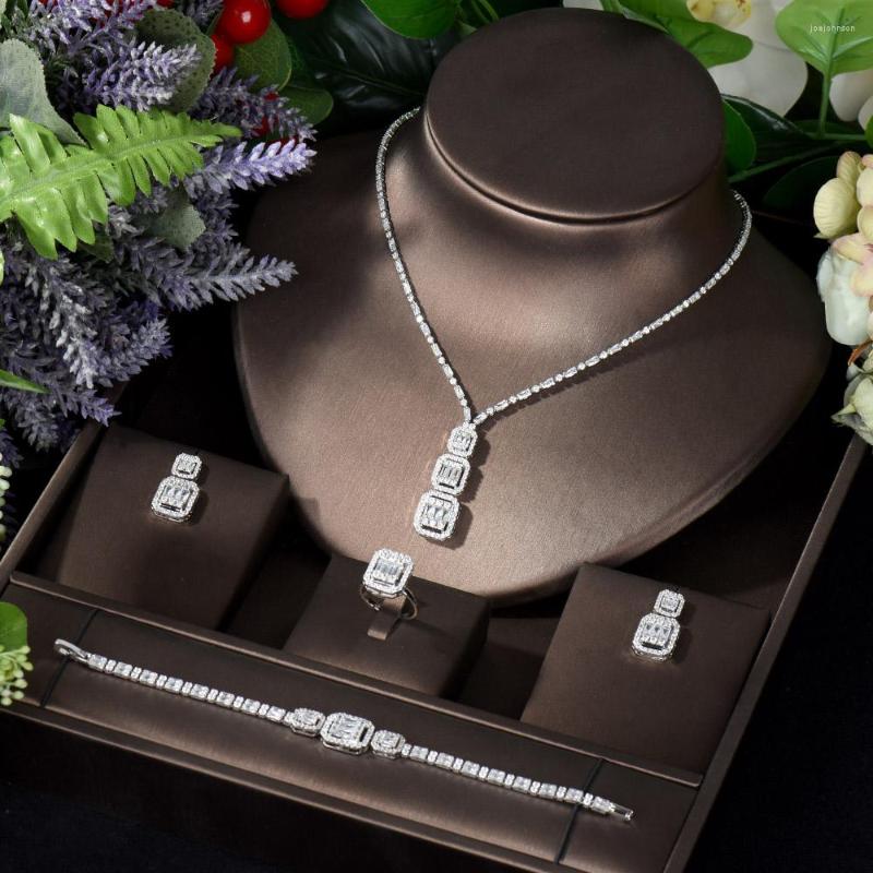 Necklace Earrings Set HIBRIDE Square Design 4pcs And Sets Cubic Zirconia Women Bridal Wedding Jewelry Accessories Bijoux Femme N-940, Picture shown
Necklace Earrings Set HIBRIDE Square Design 4pcs And Sets Cubic Zirconia Women Bridal Wedding Jewelry Accessories Bijoux Femme N-940, Picture shown