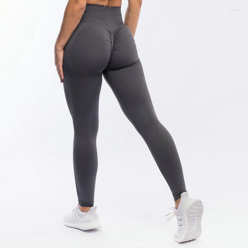 

Active Pants High Waist Seamless Yoga Scrunch BuGym Leggings Sport Women Ribbed Booty Tights Fitness Ruched Lifting Stretchy Legging, White
