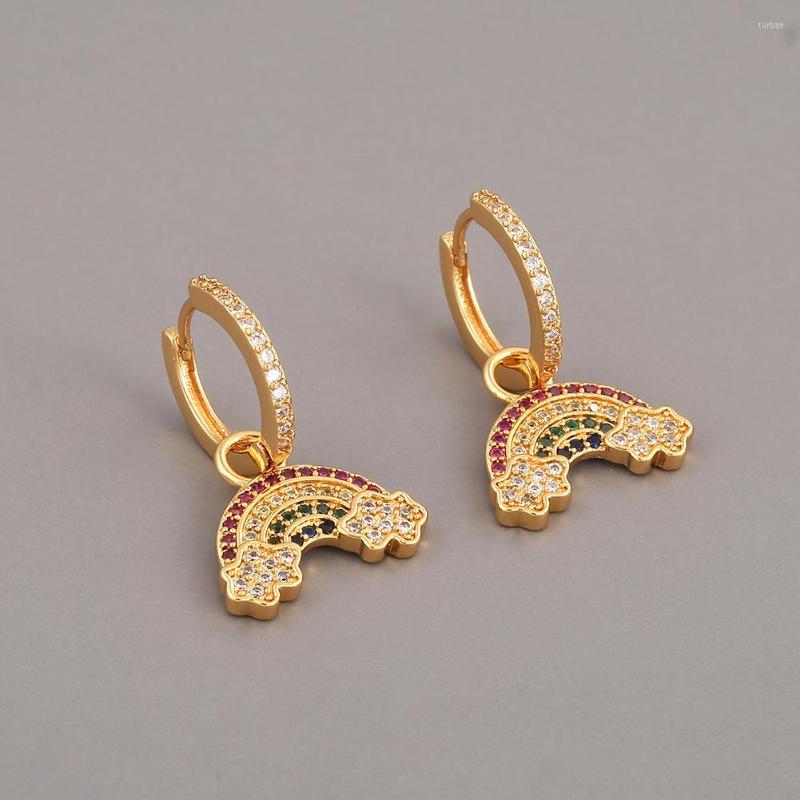 Hoop Earrings Fashion Luxury Gold Rainbow Cloud Earring For Women Fine Micro-Inlaid Zircon Unusual Hanging Ear Rings Jewelry
Hoop Earrings Fashion Luxury Gold Rainbow Cloud Earring For Women Fine Micro-Inlaid Zircon Unusual Hanging Ear Rings Jewelry