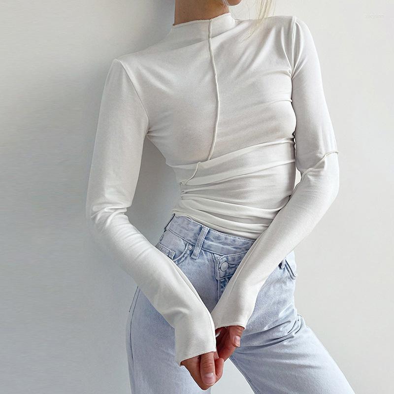 Women' T Shirts Turtleneck Solid Color Skinny Ladies Tees 2023 European Style Pullover Women T-shirt Fashionable Spring Autumn Female Tops, White
Women' T Shirts Turtleneck Solid Color Skinny Ladies Tees 2023 European Style Pullover Women T-shirt Fashionable Spring Autumn Female Tops, White