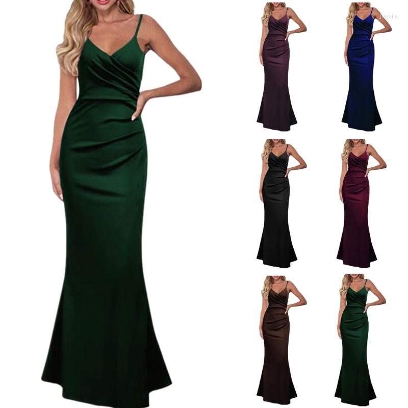 Casual Dresses Women Sexy Ruched Wrap V-Neck Flared Hem Bodycon Long Dress Sleeveless Spaghetti Strap Solid Color Cocktail Evening Gown, Brown
Casual Dresses Women Sexy Ruched Wrap V-Neck Flared Hem Bodycon Long Dress Sleeveless Spaghetti Strap Solid Color Cocktail Evening Gown, Brown