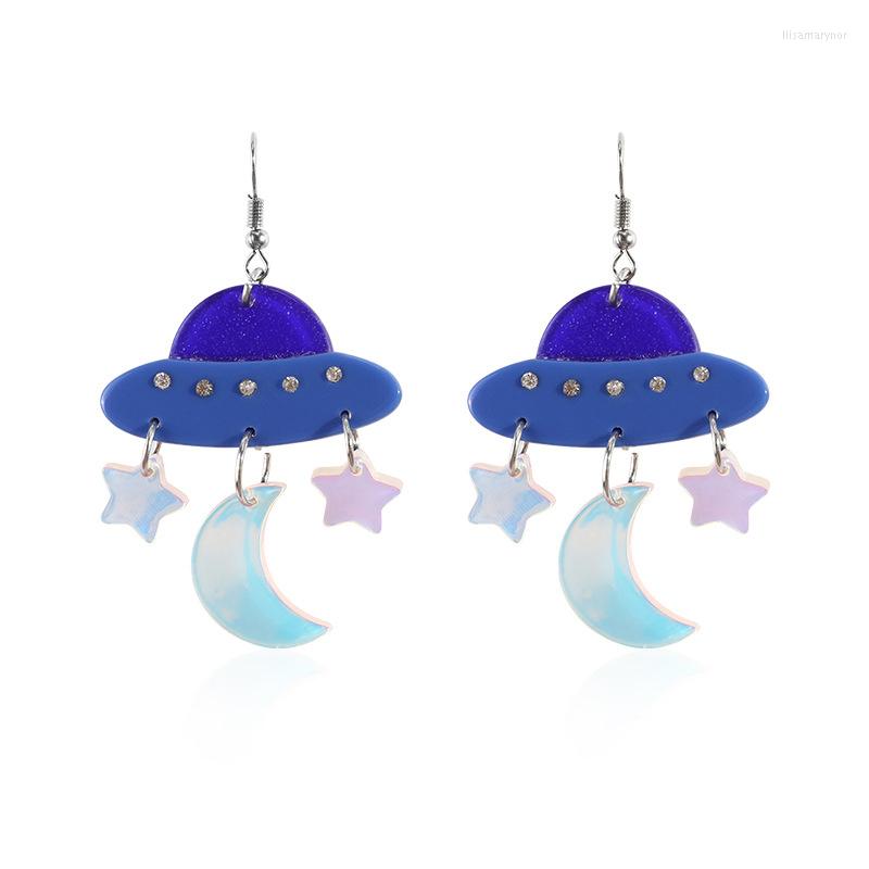 Dangle Earrings Fashion UFO Blue Spaceship Moon Star Acrylic For Women Tredny Cool Creative Alien Hyperbole Tassel ET Jewelry
Dangle Earrings Fashion UFO Blue Spaceship Moon Star Acrylic For Women Tredny Cool Creative Alien Hyperbole Tassel ET Jewelry