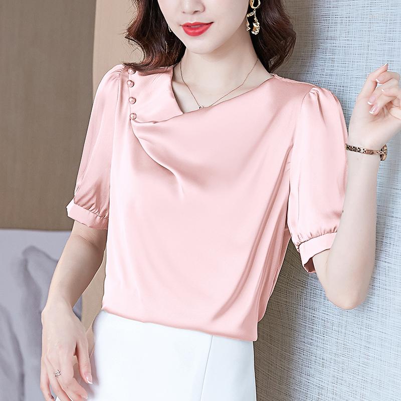 Women' Blouses Women' Chiffon Casual Silk Shirt Korean Loose Fashion Short Sleeve Top Summer V-neck Spring Lady Clothing, Green
Women' Blouses Women' Chiffon Casual Silk Shirt Korean Loose Fashion Short Sleeve Top Summer V-neck Spring Lady Clothing, Green