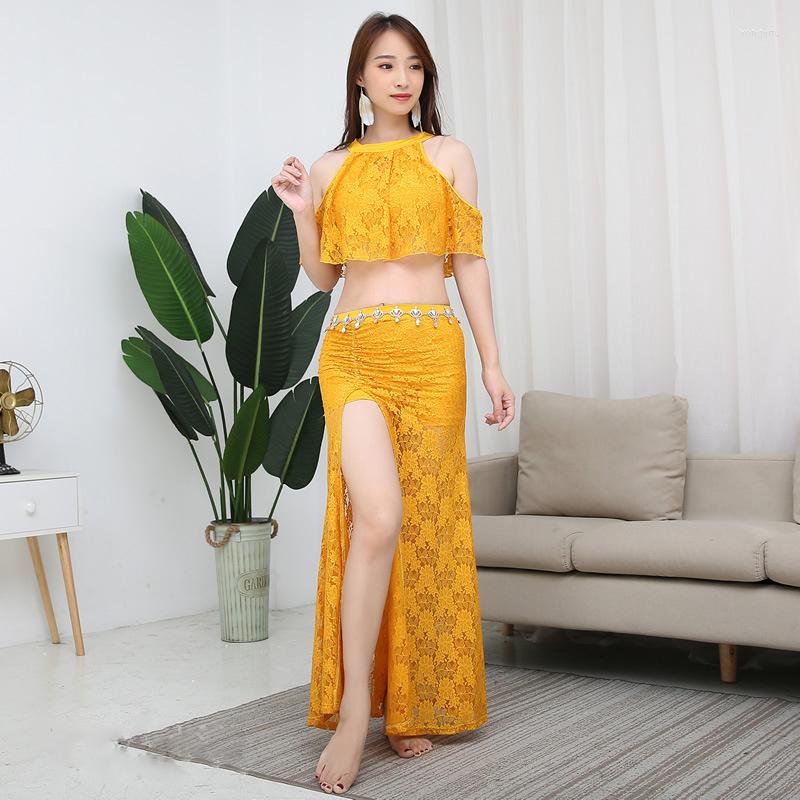 Stage Wear 2023 Women Dance Off-shoulder Top And Skirt Side Slit Belly Costume Set For Girls Floral Lace Dress, White
Stage Wear 2023 Women Dance Off-shoulder Top And Skirt Side Slit Belly Costume Set For Girls Floral Lace Dress, White