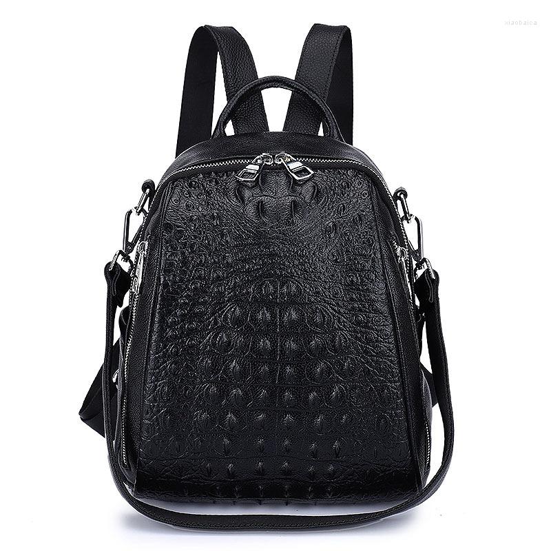 School Bags Women's Crocodile Pattern Leather Backpack Shoulder Messenger Bag Small, Style 2 
School Bags Women's Crocodile Pattern Leather Backpack Shoulder Messenger Bag Small, Style 2