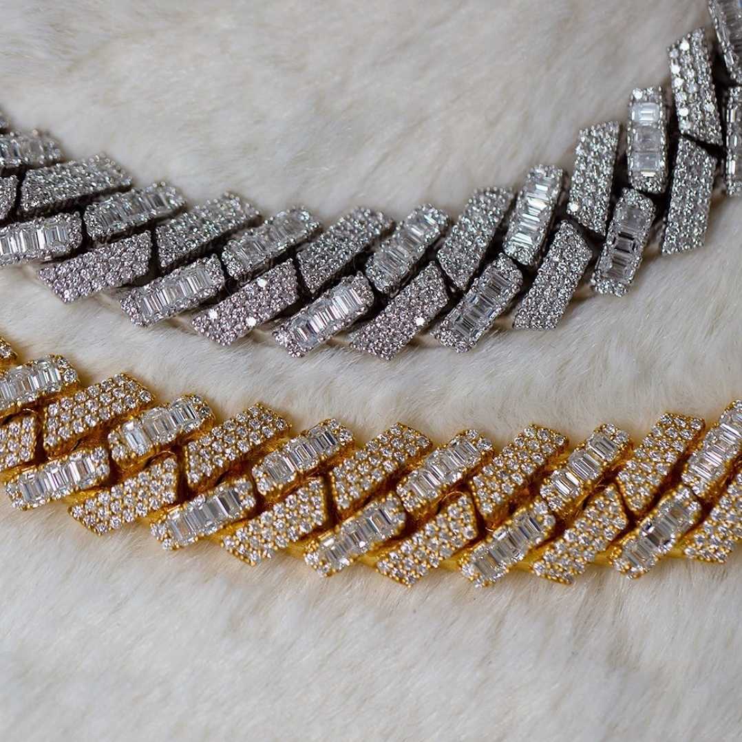 Iced Out Round and Baguette Moissanite Dia Custom Men Pendant Hip Hop Jewelry S Sterg Sier Necklace
