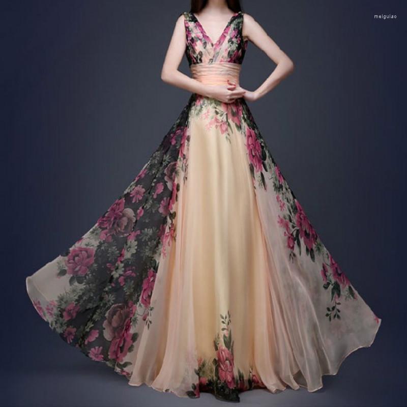 Casual Dresses Plus Size Women Party Night Dress Floral Printing Maxi V-neck Sleeveless High Waist Slim Vestidos De Fiesta, Beige
Casual Dresses Plus Size Women Party Night Dress Floral Printing Maxi V-neck Sleeveless High Waist Slim Vestidos De Fiesta, Beige