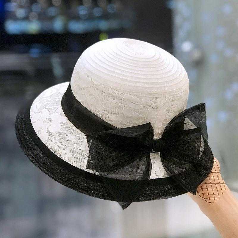Summer Hats Caps Men's Women's Summer fashion lace net fisherman's hat female Hepburn color matching top hat elegant bow sunshade hat, Black
Summer Hats Caps Men's Women's Summer fashion lace net fisherman's hat female Hepburn color matching top hat elegant bow sunshade hat, Black