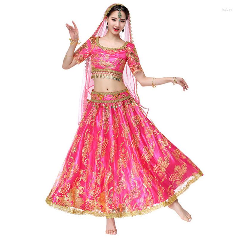 Stage Wear Halloween Women Belly Dance Outfits Organza Embroidered Coins Bollywood Costume 4pcs Set (Top Belt Skirt Veil), Red
Stage Wear Halloween Women Belly Dance Outfits Organza Embroidered Coins Bollywood Costume 4pcs Set (Top Belt Skirt Veil), Red