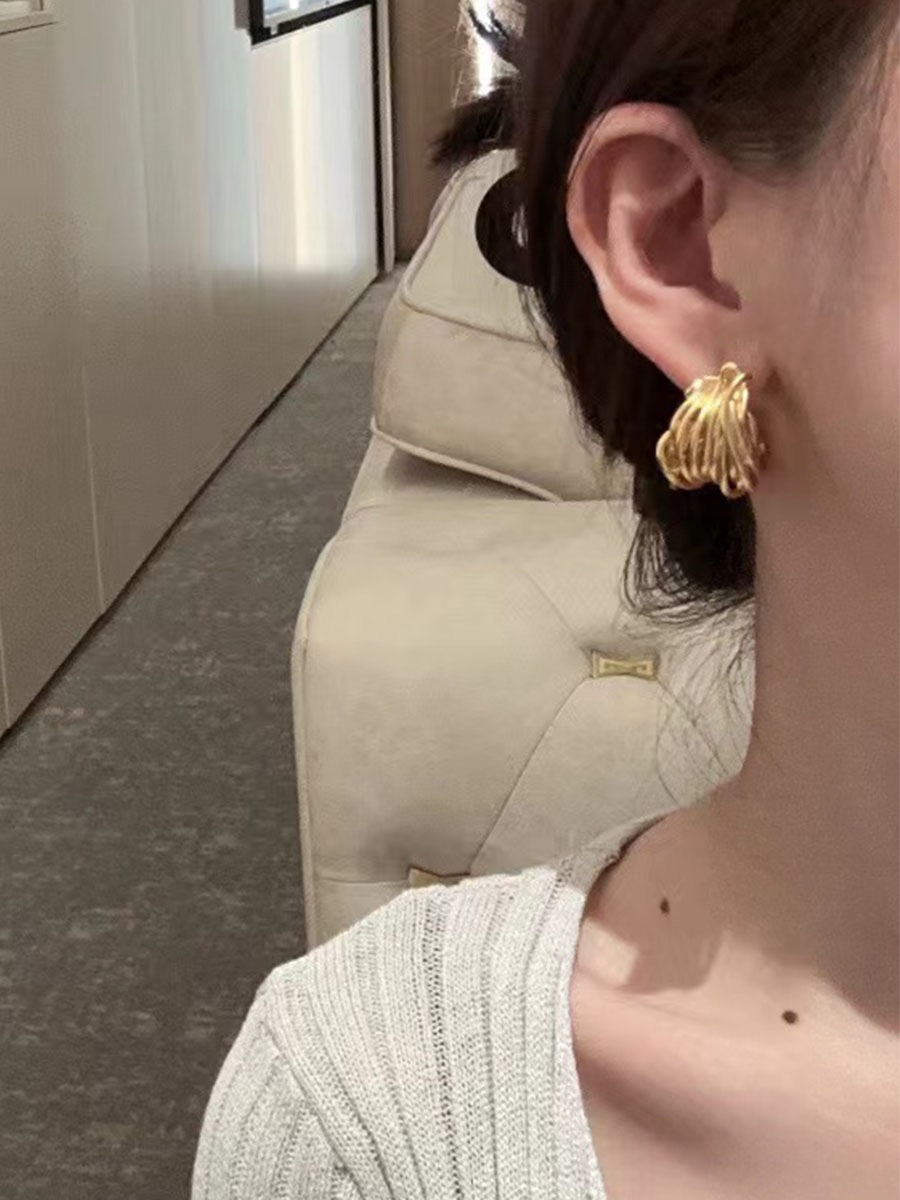 Designed stud earrings Trendy Texture Bold Curly Titanium Steel Small Size Twisted String Design Gold Hoops For Women
Designed stud earrings Trendy Texture Bold Curly Titanium Steel Small Size Twisted String Design Gold Hoops For Women