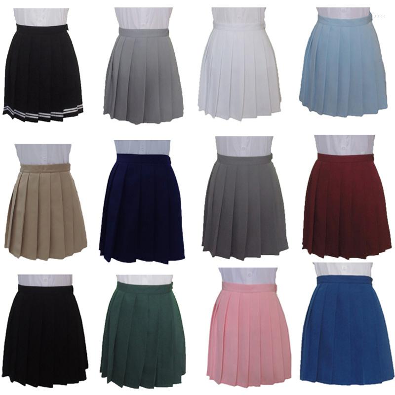 Skirts Fashion 2023 Japanese College Style Pleated Skirt JK Uniform Student High Waist, Khaki