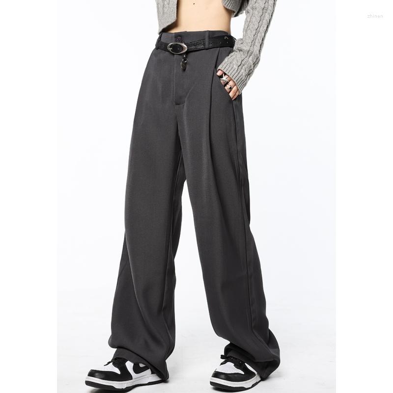 Women's Pants Grey Womens Suit High Waist Vintage Straight Baggy American Streetwear Style Fashion Loose Wide Leg Trouser
Women's Pants Grey Womens Suit High Waist Vintage Straight Baggy American Streetwear Style Fashion Loose Wide Leg Trouser