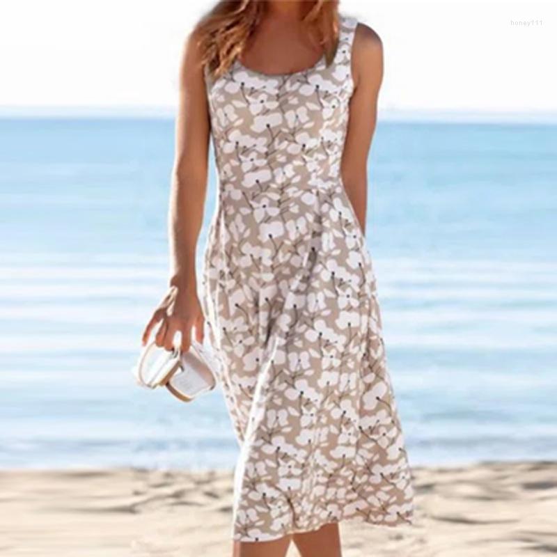 Casual Dresses Women Fashion Floral Print Summer Beach Dress Elegant O Neck Loose Midi Party Sleeveless Tank Female Vestidos, 02 blue
Casual Dresses Women Fashion Floral Print Summer Beach Dress Elegant O Neck Loose Midi Party Sleeveless Tank Female Vestidos, 02 blue