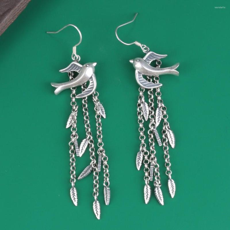 Dangle Earrings Real Pure S925 Sterling Silver Women Swallow Bird Tassel Leaf 10g
Dangle Earrings Real Pure S925 Sterling Silver Women Swallow Bird Tassel Leaf 10g