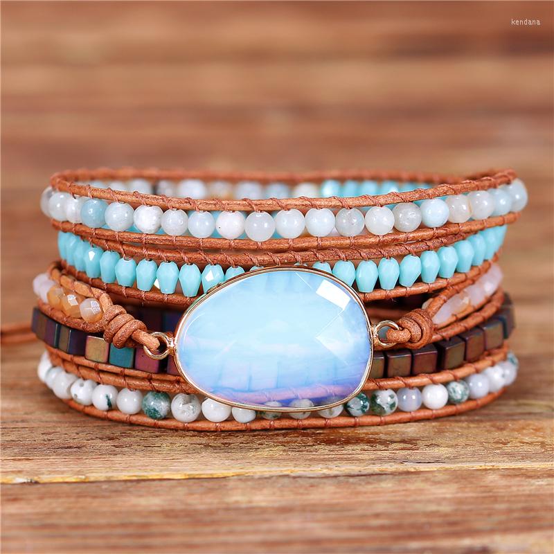 Charm Bracelets YueTong Opal Natural Stone Beaded Leather Wrap Bracelet Gemstones Beads Yoga 5 Wraps Jewelry Drop
Charm Bracelets YueTong Opal Natural Stone Beaded Leather Wrap Bracelet Gemstones Beads Yoga 5 Wraps Jewelry Drop